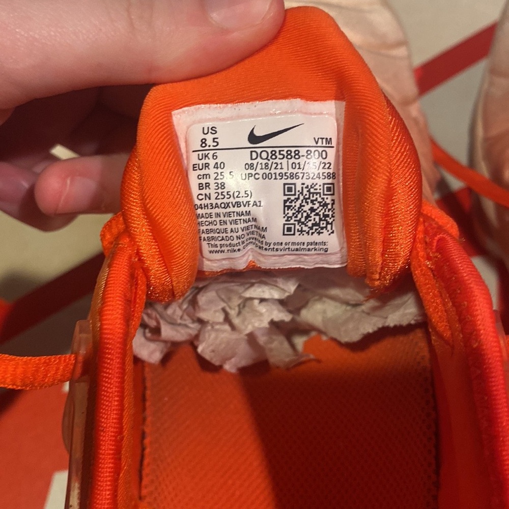 Nike Women's Orange and Pink Gradient Air VaporMax Plus Sneakers - Picture 7 of 8